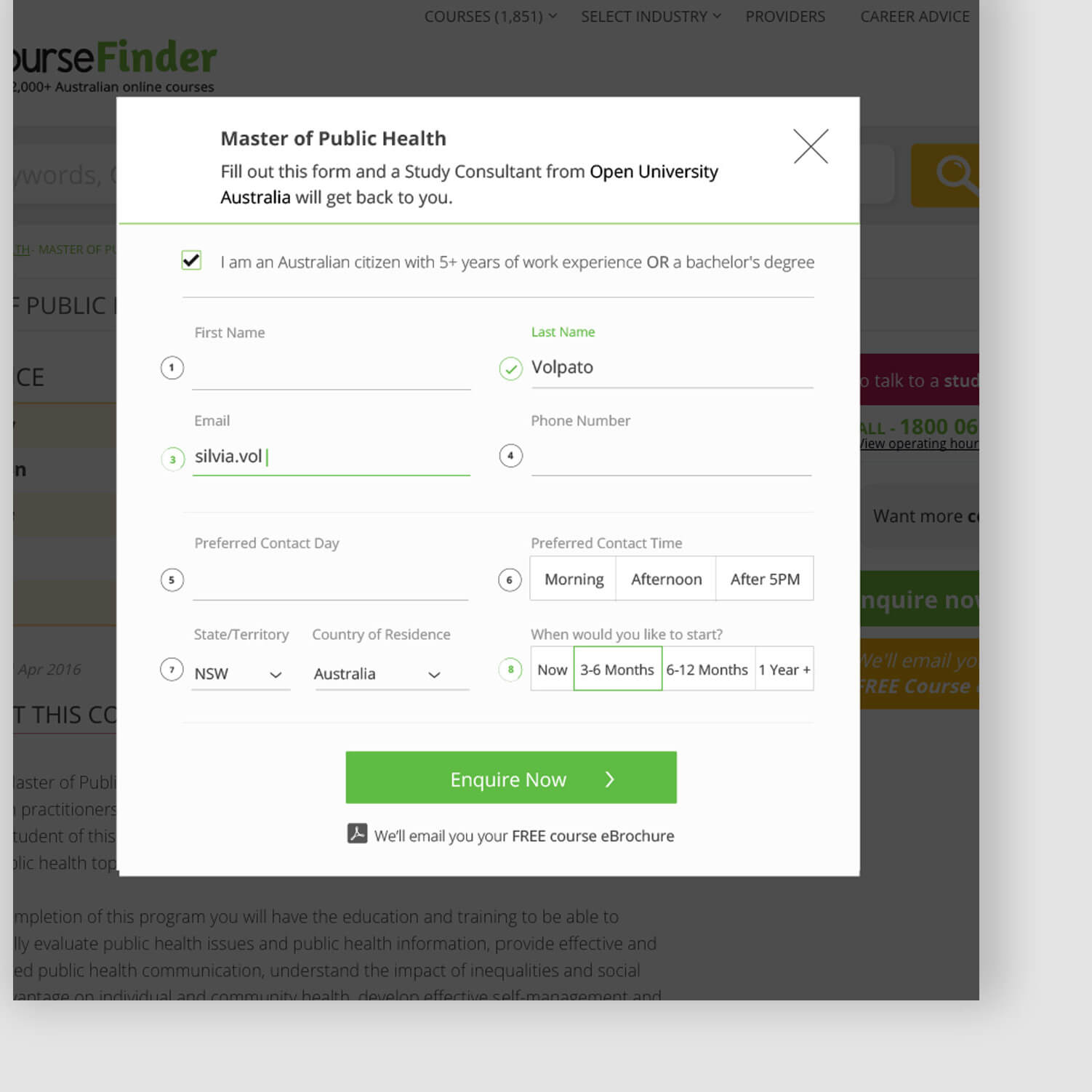 course finder desktop